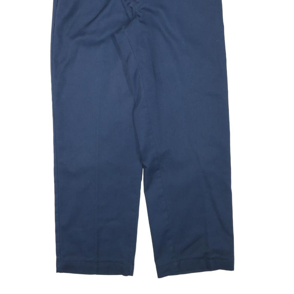 DICKIES Mens Cotton Blend Navy Relaxed Straight Trousers W34 L28 Workwear