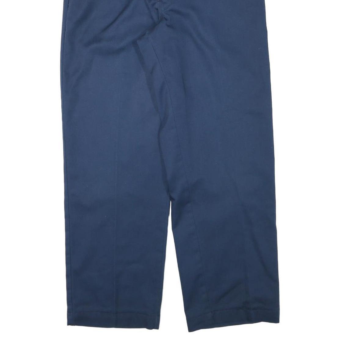 DICKIES Mens Cotton Blend Navy Relaxed Straight Trousers W34 L28 Workwear