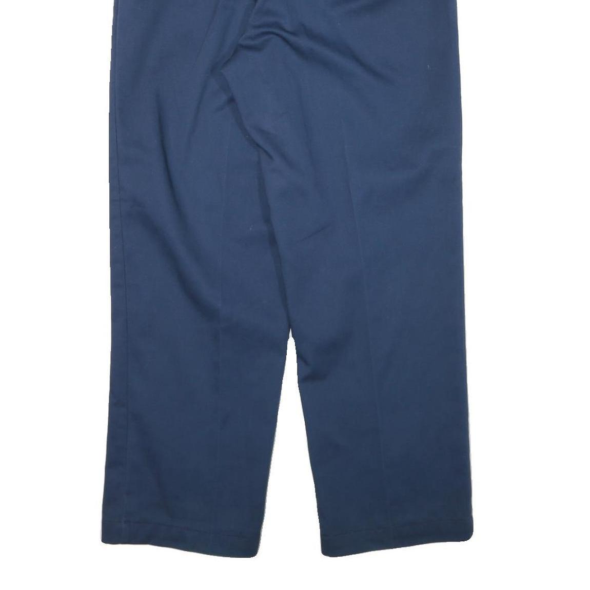 DICKIES Mens Cotton Blend Navy Relaxed Straight Trousers W34 L28 Workwear