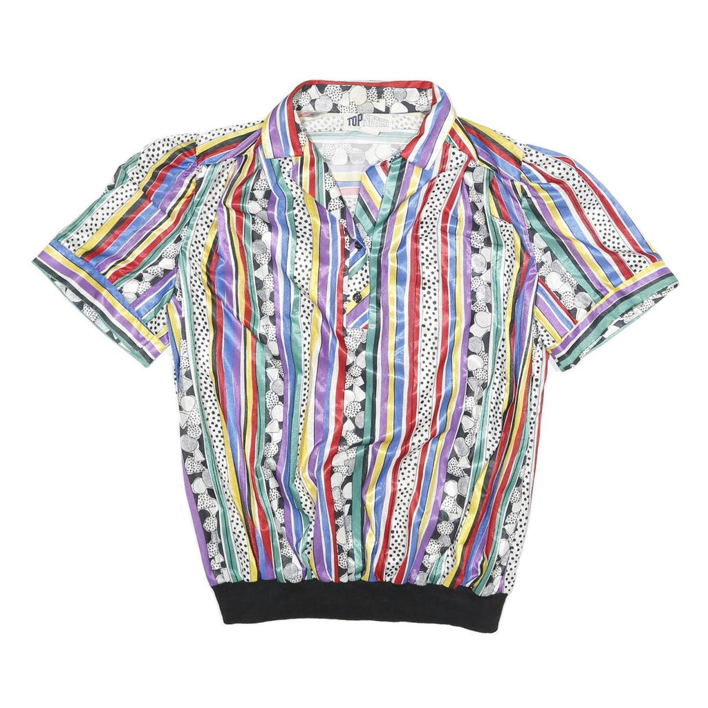 TOP NOTCH Womens Multicoloured Printed Shirt Short Sleeve Collared S Stylish