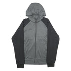 ADIDAS Mens Grey & Black Zip Hoodie Jacket S Polyester Plain Sportswear