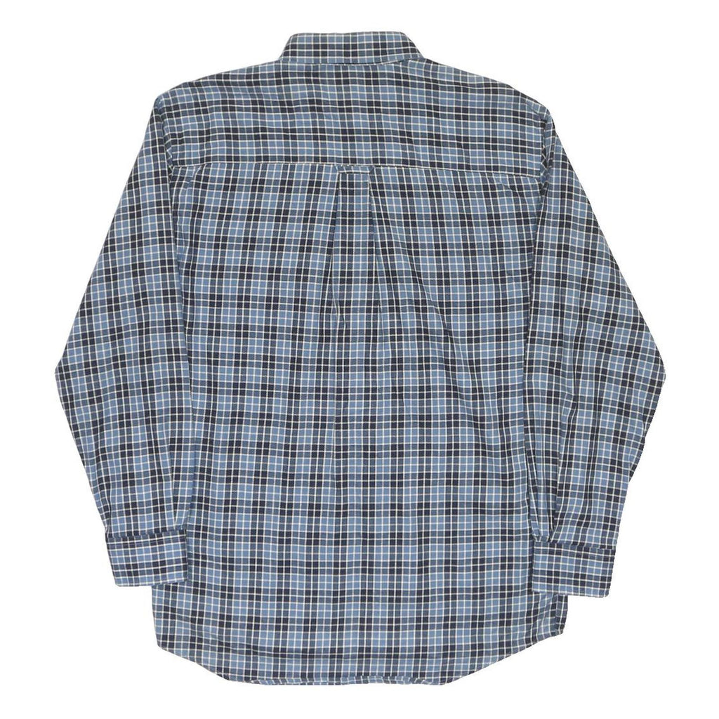 PENDLETON Mens Blue Check Shirt M Wool Blend Button-Down Collar Long Sleeve