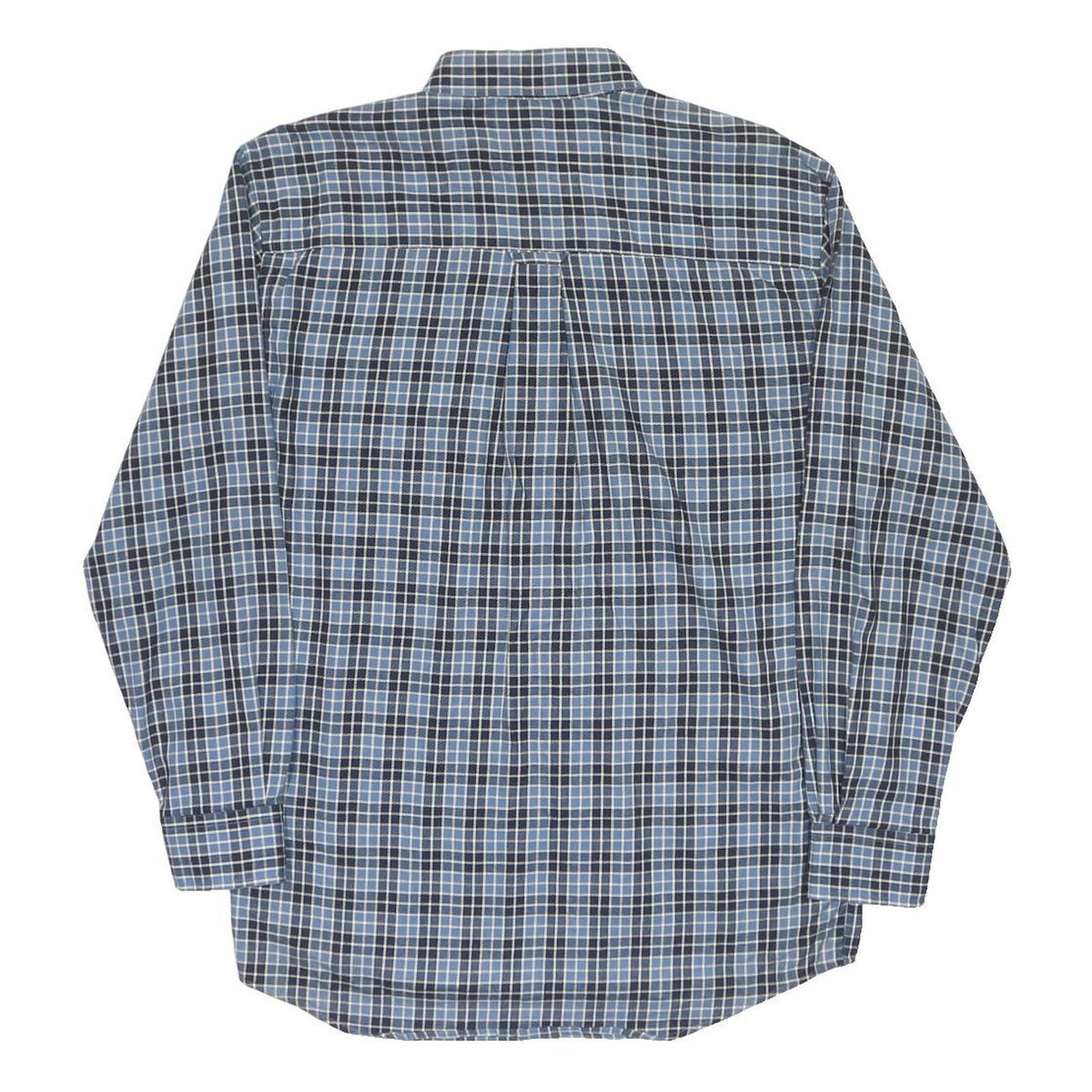 PENDLETON Mens Blue Check Shirt M Wool Blend Button-Down Collar Long Sleeve