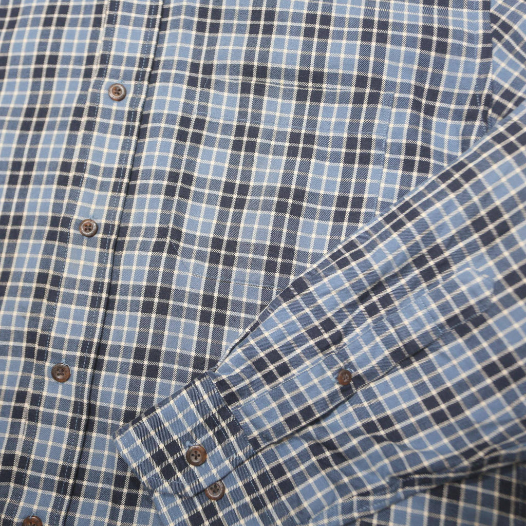 PENDLETON Mens Blue Check Shirt M Wool Blend Button-Down Collar Long Sleeve