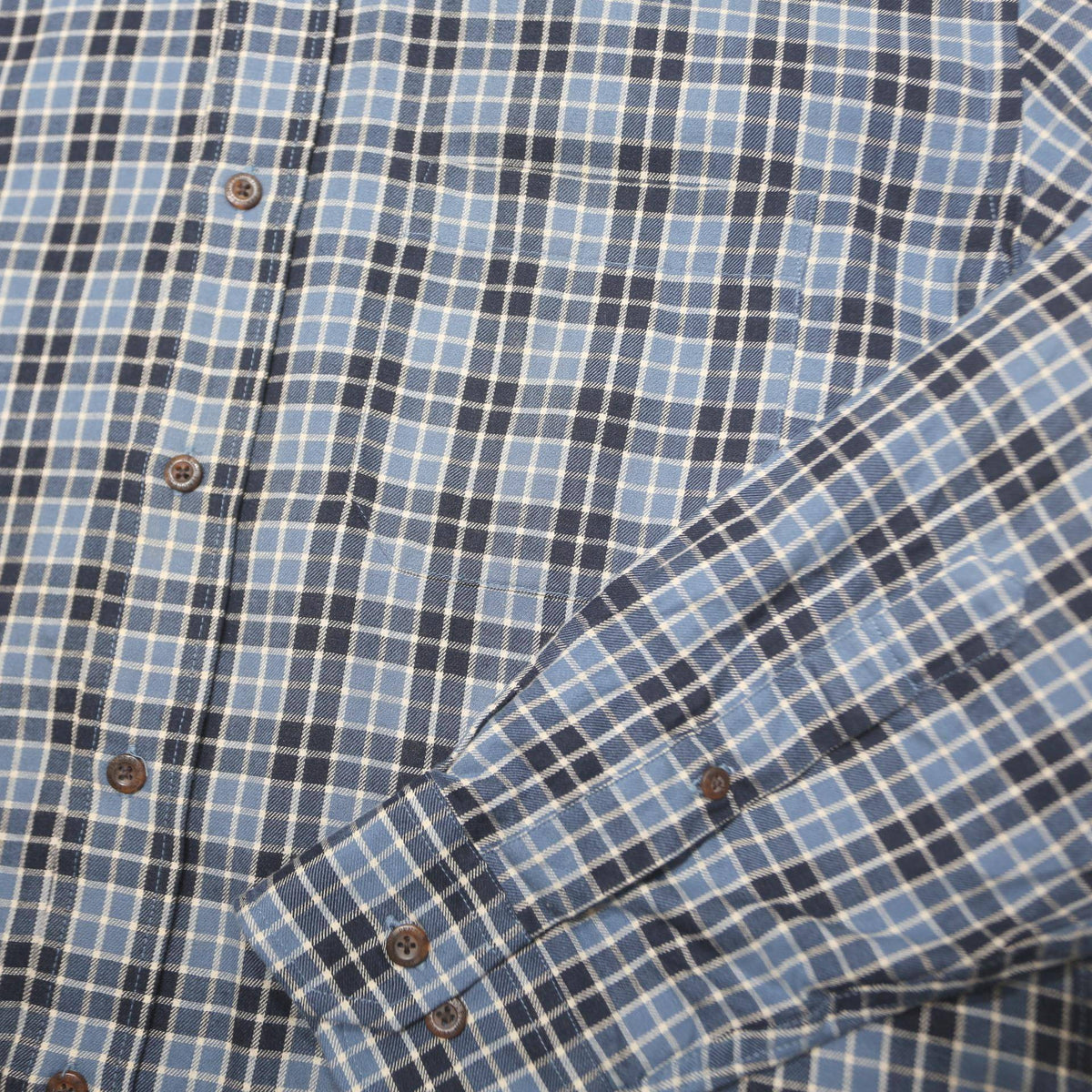PENDLETON Mens Blue Check Shirt M Wool Blend Button-Down Collar Long Sleeve