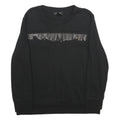 DKNY Womens Black Cotton Blend Crew Neck Sweatshirt L Beaded Trim Detail