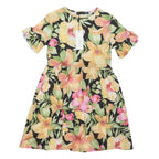 I SAW IT FIRST Womens Black Floral Day Cotton Blend Dress Short Sleeve UK 8