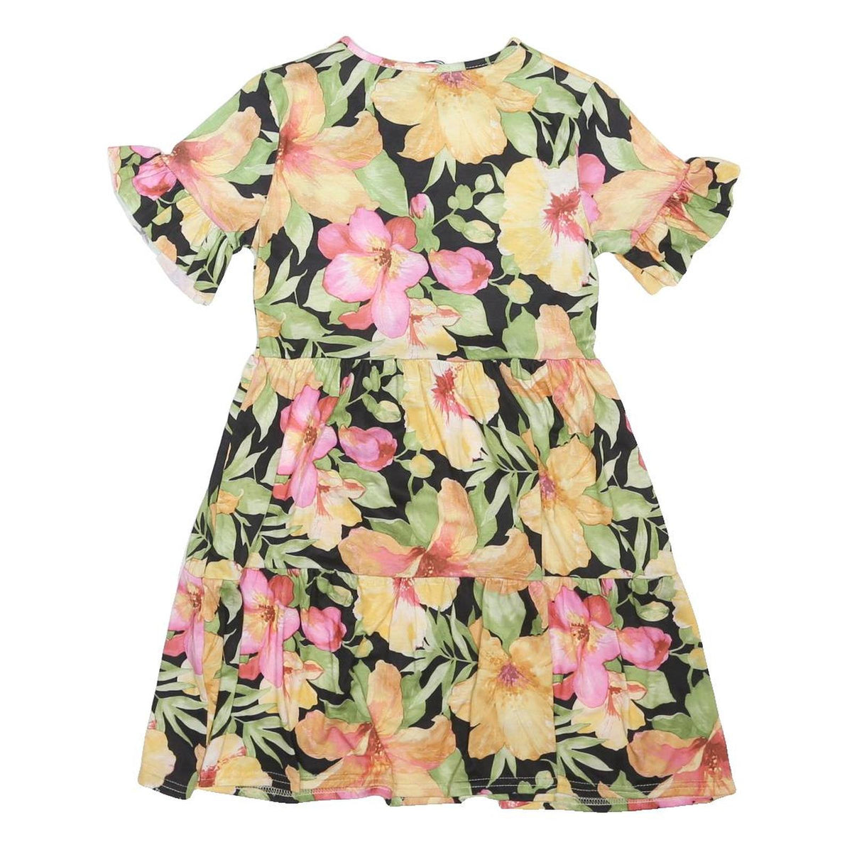 I SAW IT FIRST Womens Black Floral Day Cotton Blend Dress Short Sleeve UK 8