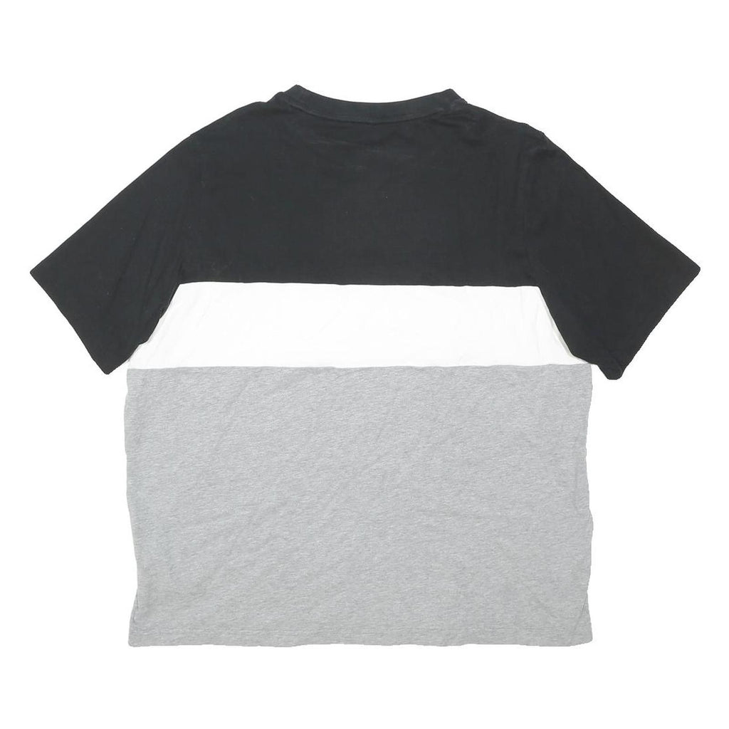PUMA Mens Black & White & Grey Colourblock T-Shirt XL Short Sleeve Crew Neck