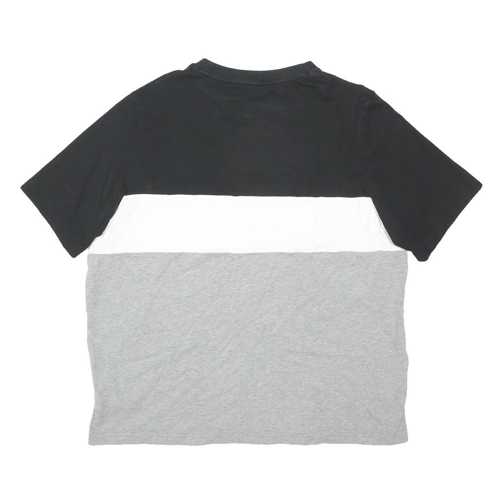 PUMA Mens Black & White & Grey Colourblock T-Shirt XL Short Sleeve Crew Neck
