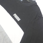 PUMA Mens Black & White & Grey Colourblock T-Shirt XL Short Sleeve Crew Neck