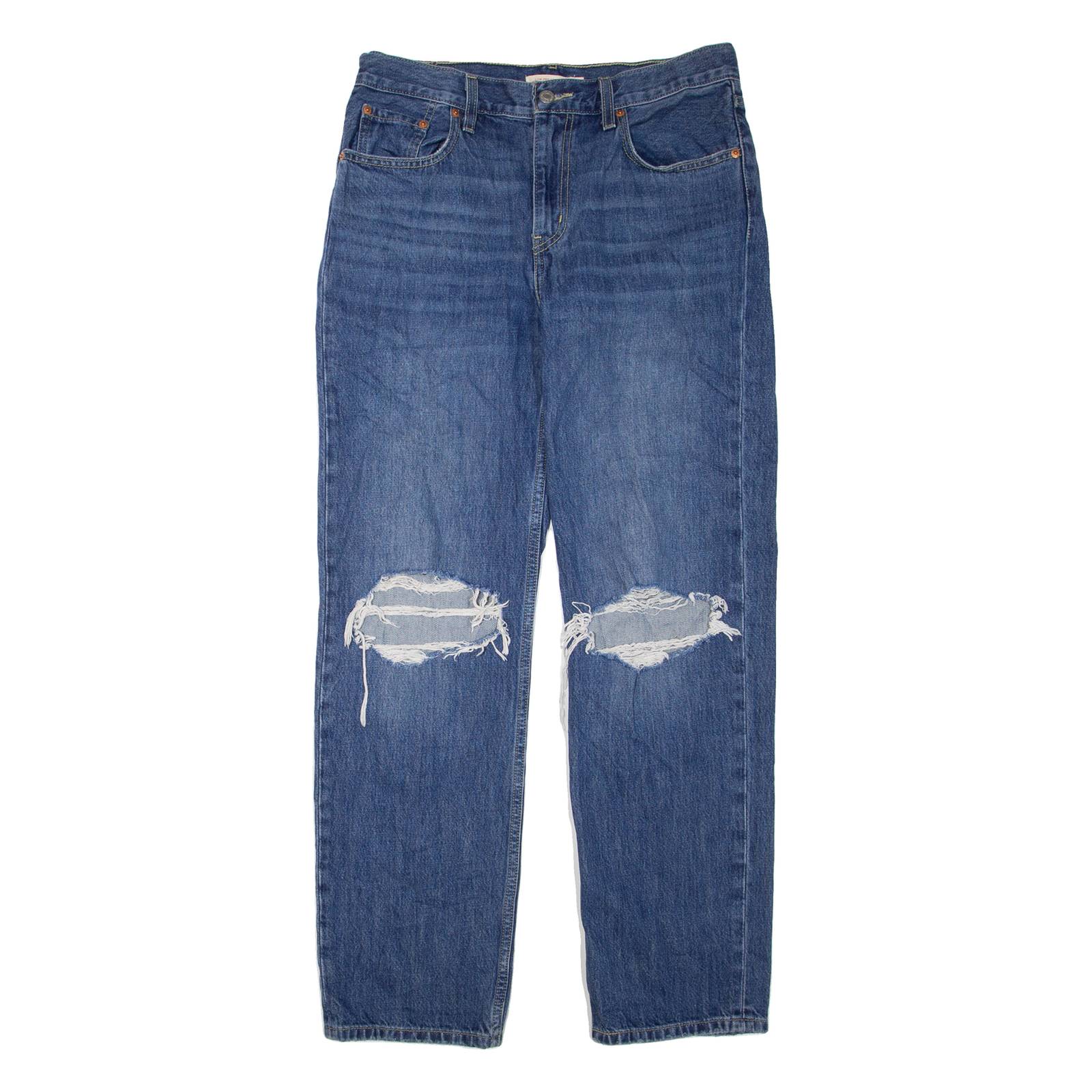 LEVI'S Low Pro Distressed Womens Jeans Blue Regular Straight W29 L32