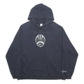 NIKE Mens Black Football Graphic Pullover Hoodie 2XL Cotton Blend Drawstring
