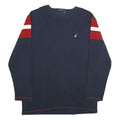 NAUTICA Mens Navy & Red Plain Crew Neck Basic Knit Jumper 2XL Cotton Casual