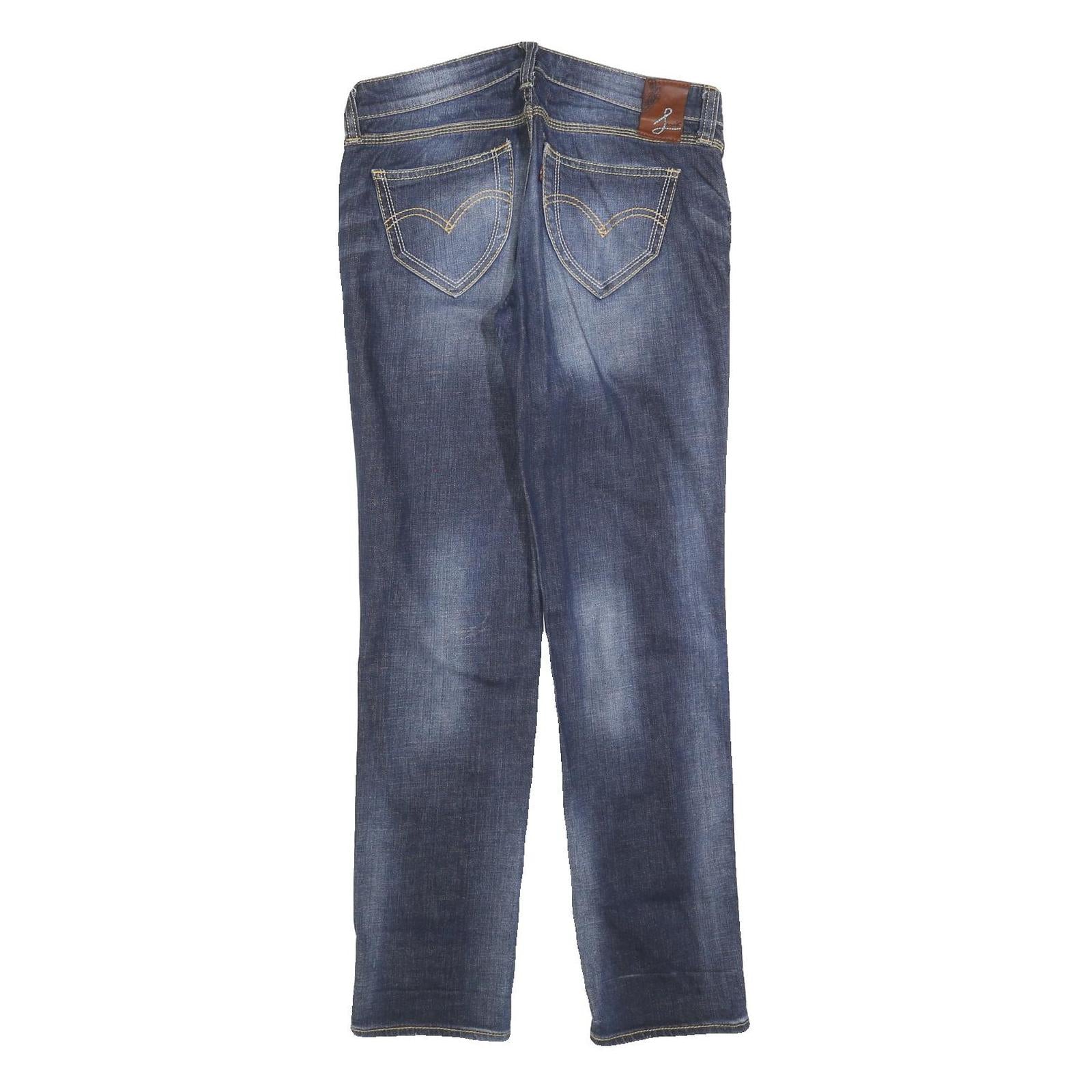 LEVI'S Womens Jeans Blue Slim Straight Denim Medium W28 L30 Slim Fit Zip Closure