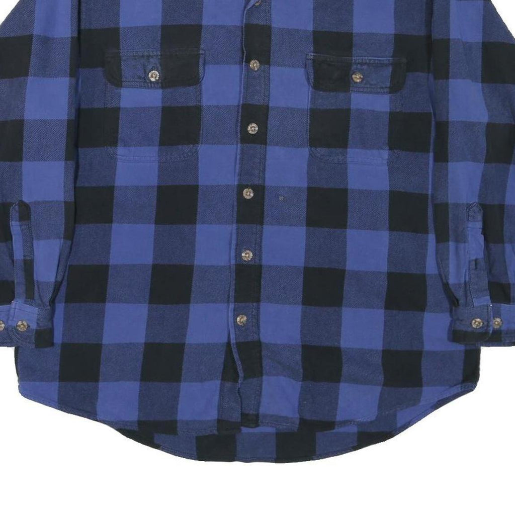 FIELD & STREAM Mens Blue & Black Check Shirt L Cotton Blend Casual Outdoor
