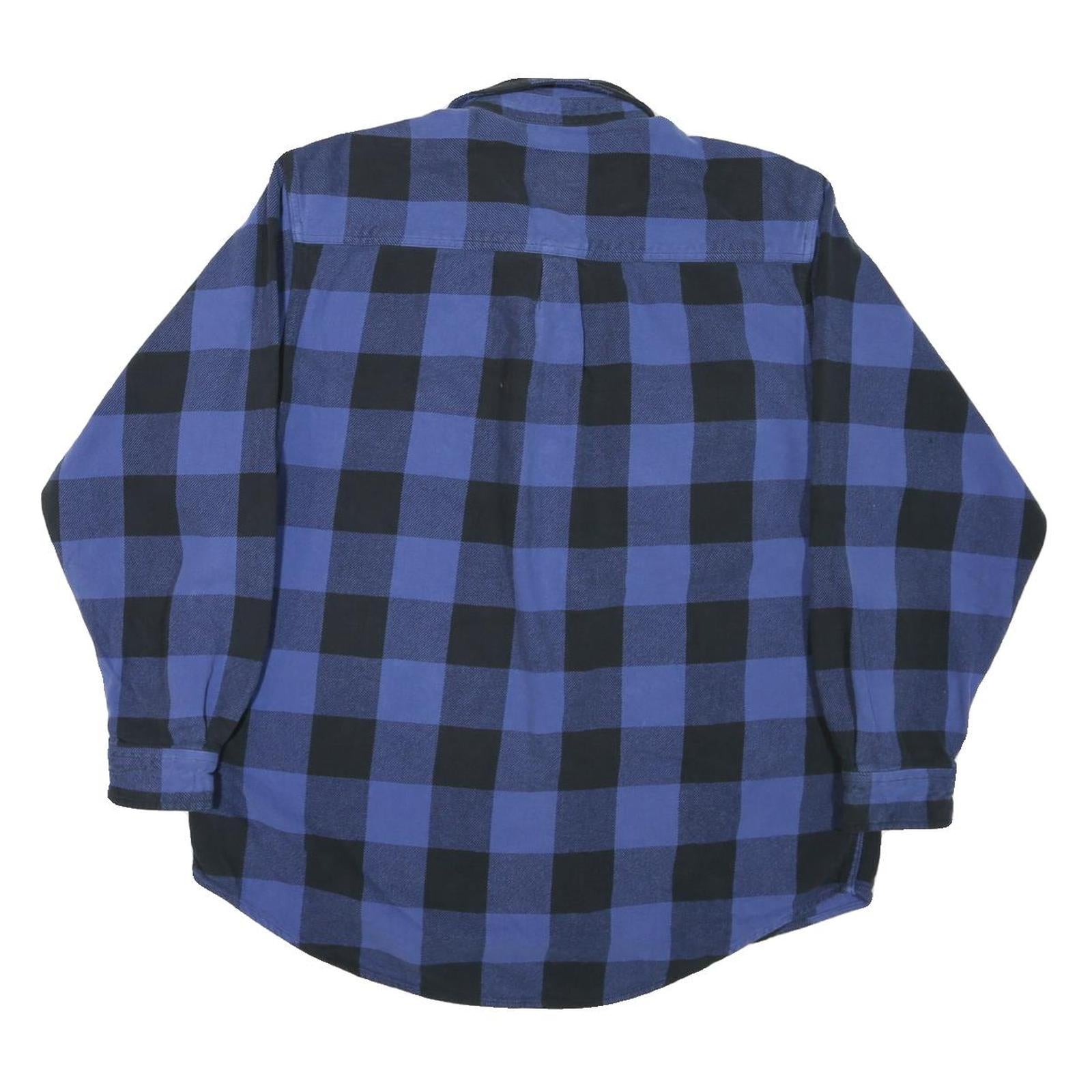 FIELD & STREAM Mens Blue & Black Check Shirt L Cotton Blend Casual Outdoor