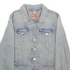LEVI'S Womens Blue Denim Jacket L Cotton Blend Classic Fit Button Closure