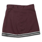 Womens Maroon Mini Skirt Polyester Blend Plain Size M Adjustable Waistband