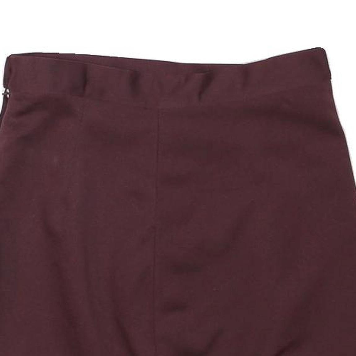 Womens Maroon Mini Skirt Polyester Blend Plain Size M Adjustable Waistband