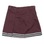 Womens Maroon Mini Skirt Polyester Blend Plain Size M Adjustable Waistband