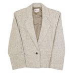 RINFINITIF Womens Blazer Jacket Brown Wool 90s S