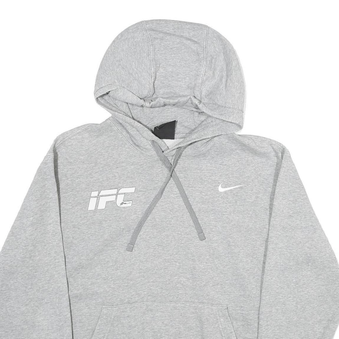 NIKE Mens Grey Hoodie L Irish Fishing Club Pullover Cotton Blend Drawstring
