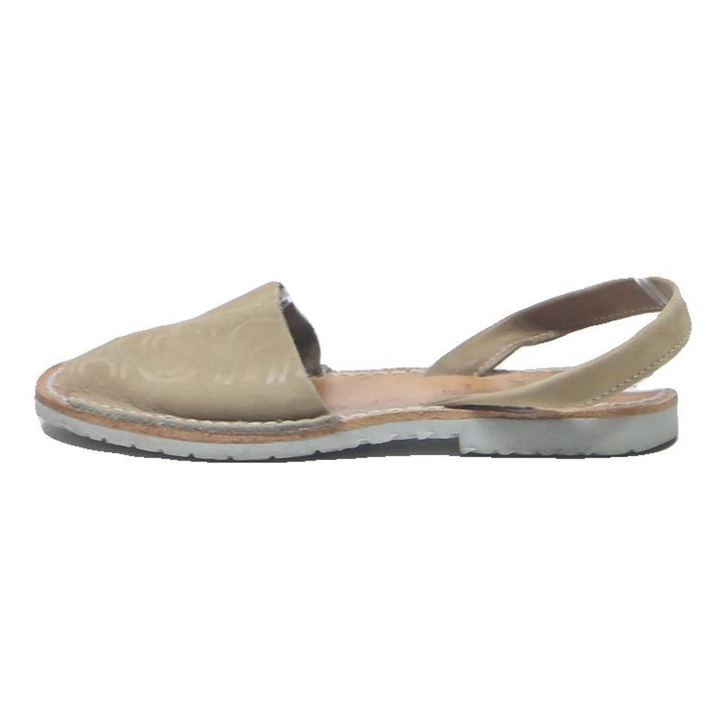 GLADAN Womens Leather Slingback Sandals Beige UK 4 Comfortable Casual Summer