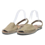 GLADAN Womens Leather Slingback Sandals Beige UK 4 Comfortable Casual Summer