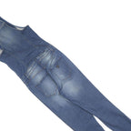 GUESS Womens Blue Denim Playsuit XS Zip Front Slim Fit Casual