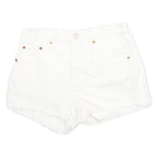 LEVI'S Womens Shorts White Raw Edge M W26 Cotton Blend Casual