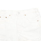 LEVI'S Womens Shorts White Raw Edge M W26 Cotton Blend Casual