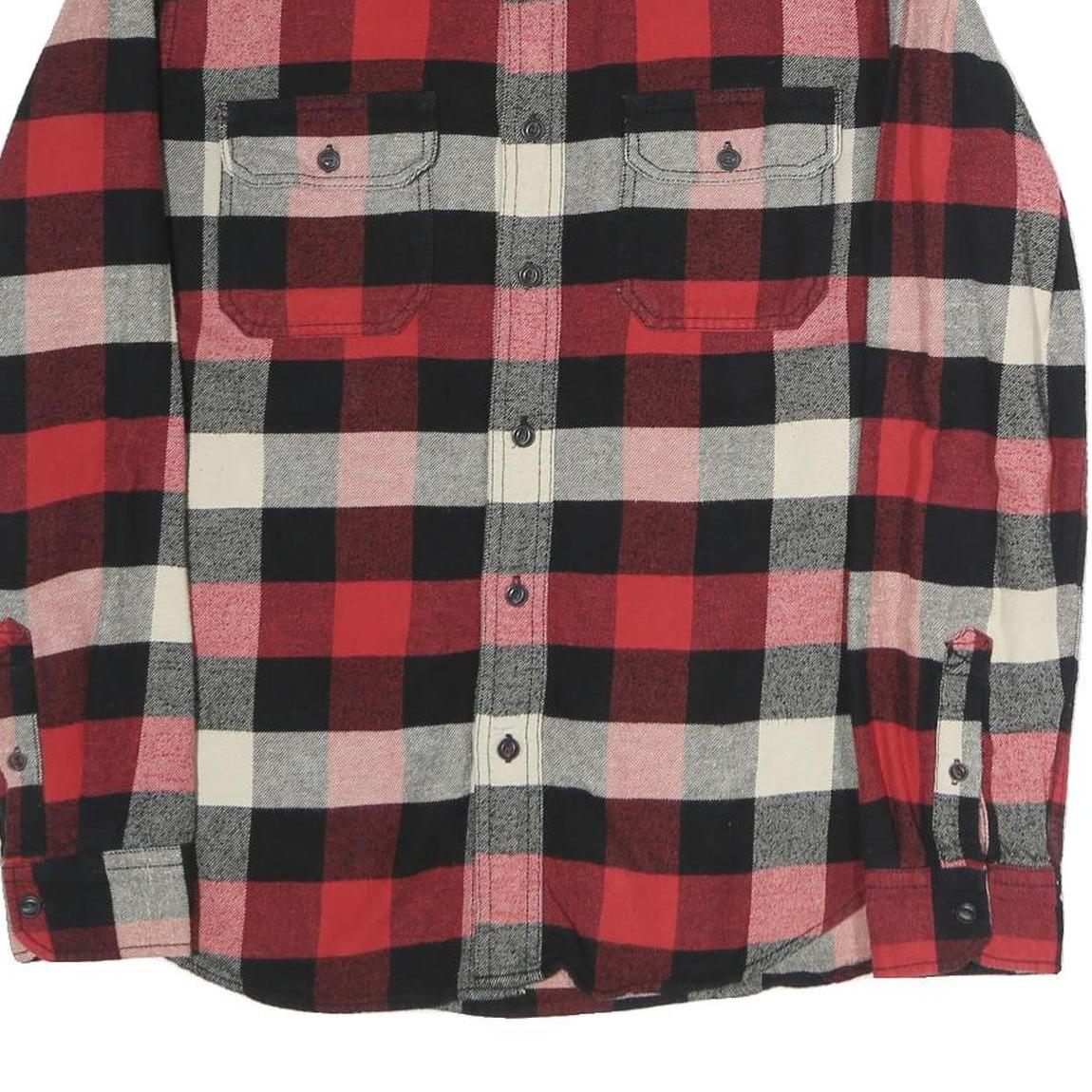 HERITAGE Mens Red Black & White Check Flannel Shirt L Casual Comfortable Classic