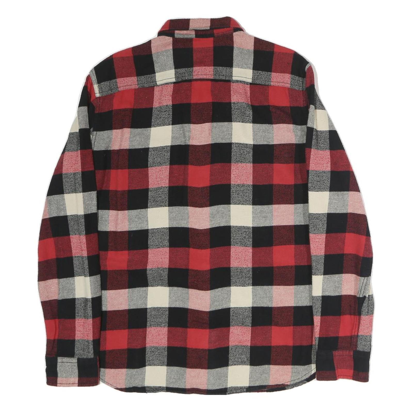 HERITAGE Mens Red Black & White Check Flannel Shirt L Casual Comfortable Classic