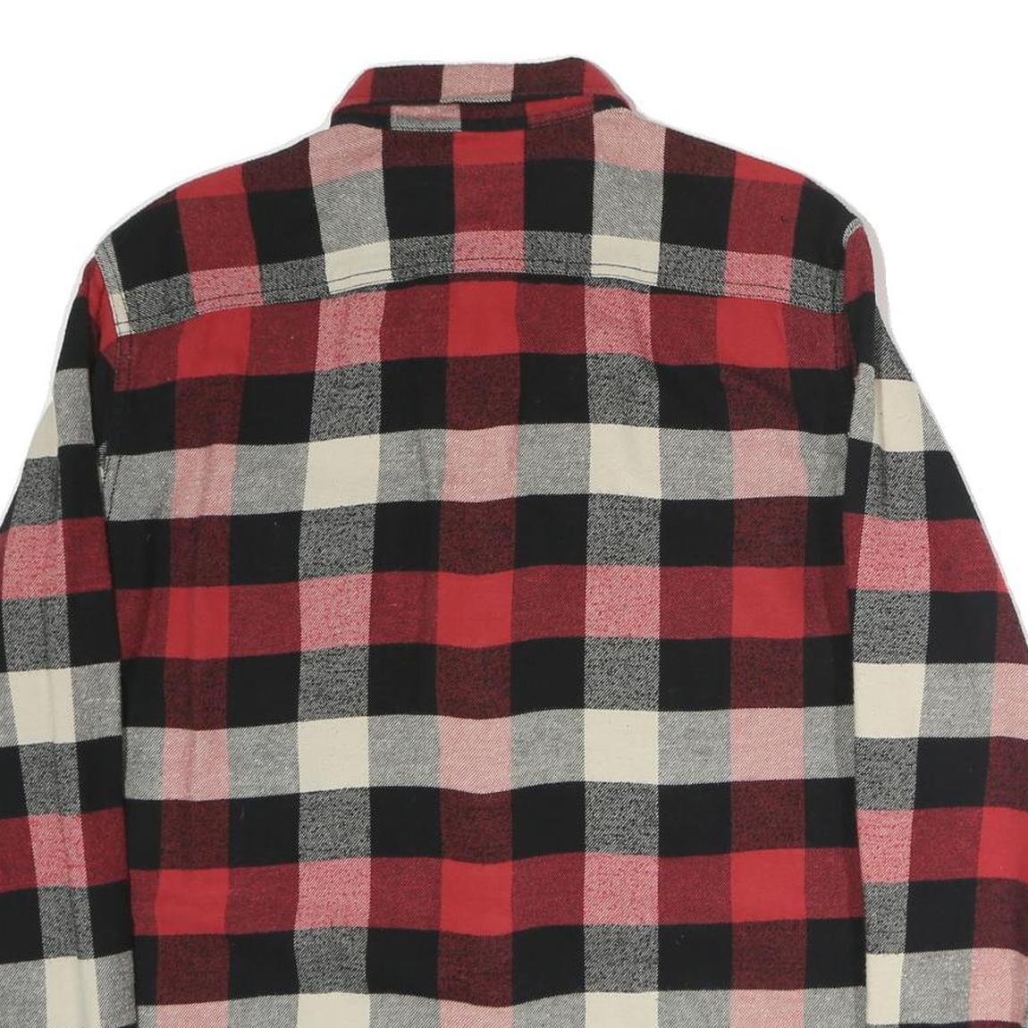 HERITAGE Mens Red Black & White Check Flannel Shirt L Casual Comfortable Classic