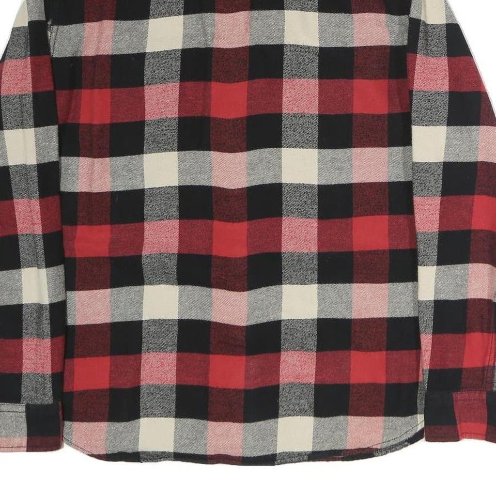 HERITAGE Mens Red Black & White Check Flannel Shirt L Casual Comfortable Classic