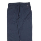 DICKIES Mens Cotton Navy Regular Straight Trousers W38 L32 Workwear Zip Closure
