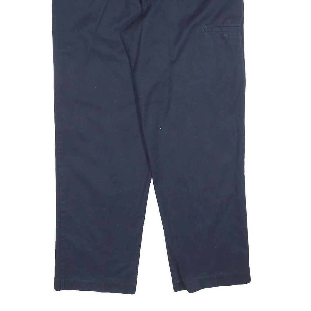 DICKIES Mens Cotton Navy Regular Straight Trousers W38 L32 Workwear Zip Closure