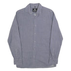 NAVYBOOT Mens Blue Shirt S Cotton Blend Patterned Long Sleeve Button Closure