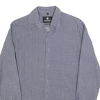 NAVYBOOT Mens Blue Shirt S Cotton Blend Patterned Long Sleeve Button Closure