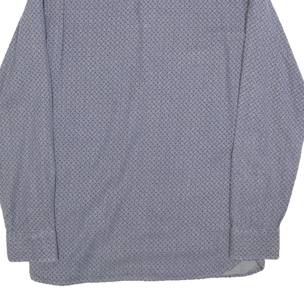 NAVYBOOT Mens Blue Shirt S Cotton Blend Patterned Long Sleeve Button Closure