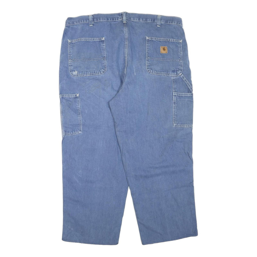CARHARTT Mens Blue Regular Straight Denim Medium W42 L27 Workwear Jeans Zip