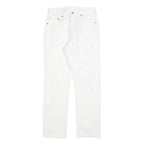 LEVI'S 501 Womens Jeans White Regular Straight Denim Raw W29 L30 Button Closure