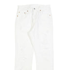 LEVI'S 501 Womens Jeans White Regular Straight Denim Raw W29 L30 Button Closure