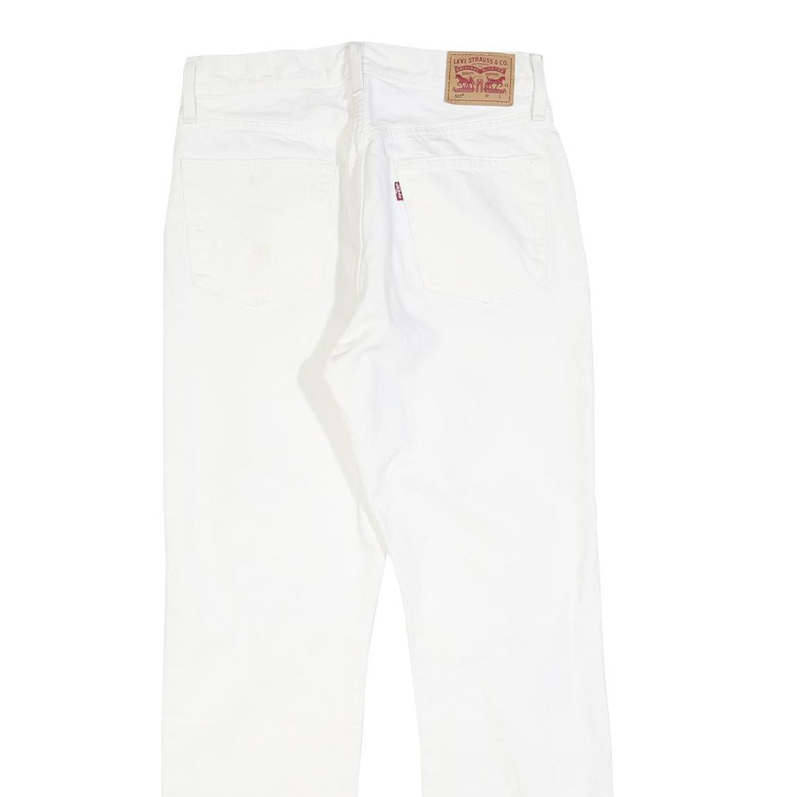 LEVI'S 501 Womens Jeans White Regular Straight Denim Raw W29 L30 Button Closure
