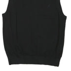 NAUTICA Mens Black Plain V-Neck Basic Knit M Sleeveless Cotton Blend Jumper Vest