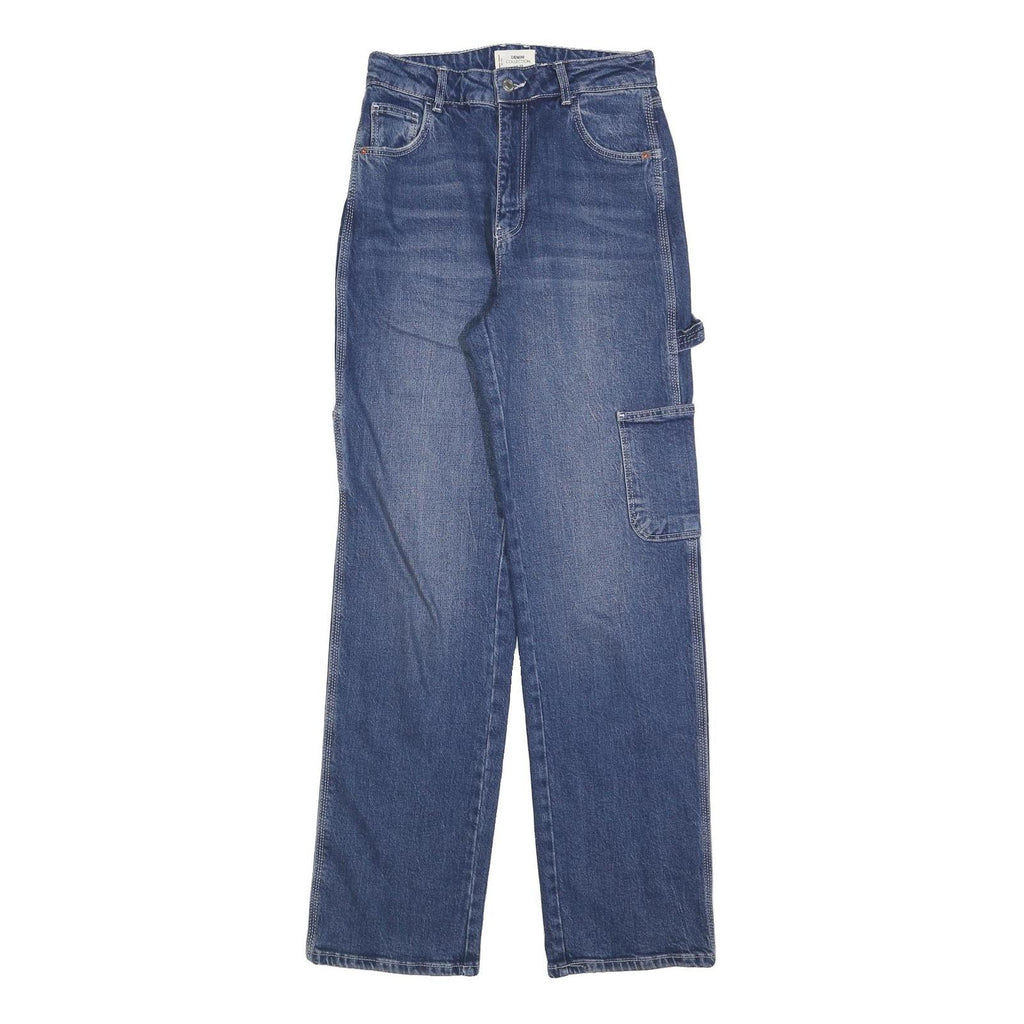 TALLY WEIJL Womens Blue Regular Straight Denim Jeans W28 L32 Utility Cargo Style