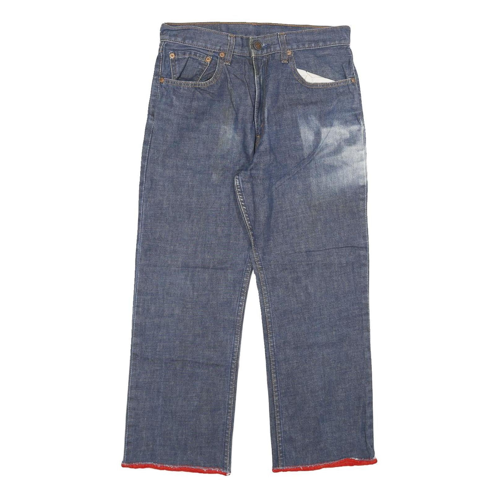 LEVI'S 524 Mens Jeans Blue Regular Straight Denim Medium W25 L29 Red Trim