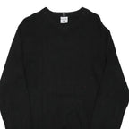 COLUMBIA Mens Black Plain Cotton Blend Jumper Crew Neck Basic Knit M Casual Warm