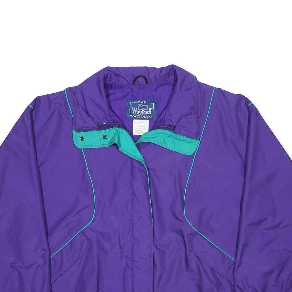 WOOLRICH Womens Purple & Teal Classic Nylon Jacket L Outerwear Zip Up Retro